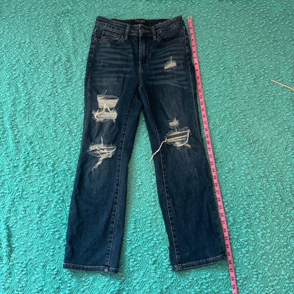 Judy Blue Women's 5/27 Straight Leg Blue Denim Jeans Stretch - Picture 1 of 3